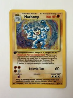 1999 POKEMON BASE SET 1ST EDITION 8/102 MACHAMP - Image 1