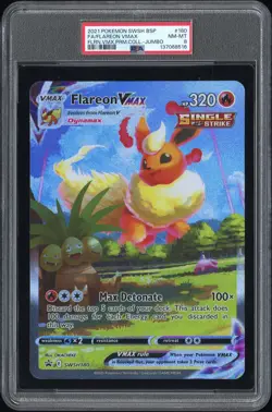 2021 POKEMON SWSH BLACK STAR PROMO JUMBO #180 FULL ART/FLAREON VMAX PSA 8 - Image 1