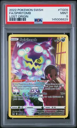 2022 POKEMON SWORD & SHIELD LOST ORIGIN #TG09 FULL ART/SPIRITOMB PSA 9 - Image 1