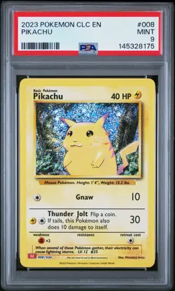 2023 POKEMON CLASSIC CHARIZARD & HO-OH EX DECK #008 PIKACHU PSA 9 - Image 1
