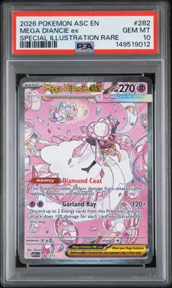2026 POKEMON ASCENDED HEROES ILLUSTRATION RARE #282 MEGA DIANCIE EX PSA 10 - Image 1