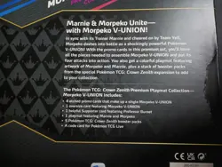 New Pokemon TCG Crown Zenith Morpeko V Union 5 Booster Pack Marnie Playmat Box - Image 3