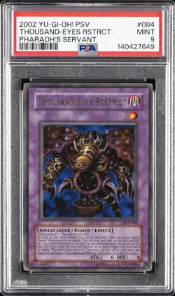 2002 YU-GI-OH! PSV-PHARAOH'S SERVANT #084 THOUSAND-EYES RESTRICT PSA 9 - Image 1