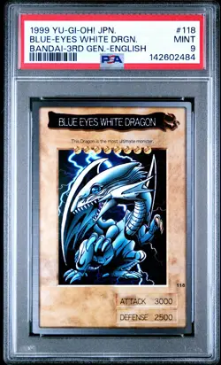 1999 YU-GI-OH! JPN BANDAI-3RD GENERATION ENGLISH BLUE-EYES WHITE DRAGON PSA 9 - Image 1