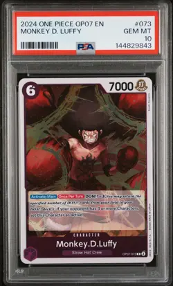 2024 ONE PIECE OP07-500 YEARS IN THE FUTURE #073 MONKEY D. LUFFY PSA 10 - Image 1