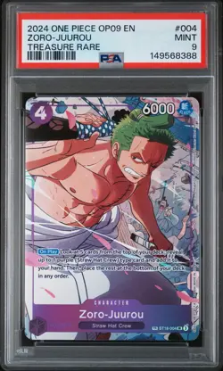 2024 ONE PIECE OP09-EMPERORS IN THE NEW WORLD TREASURE RARE ZORO-JUUROU PSA 9 - Image 1