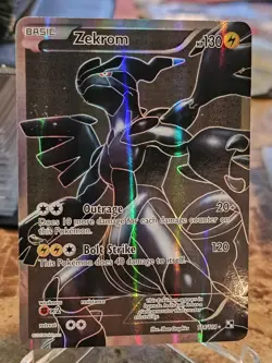 Zekrom 114/114 Black & White Base Full Art Holo Rare Pokemon Card MP - Image 1