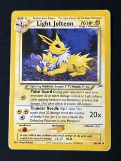 Pokemon TCG Light Jolteon Neo Destiny Card 48/105 Regular - Damaged Condition - Image 1