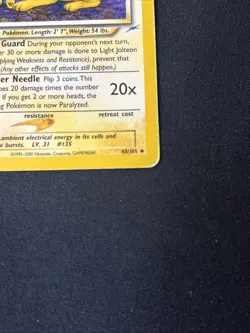 Pokemon TCG Light Jolteon Neo Destiny Card 48/105 Regular - Damaged Condition - Image 5