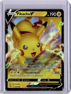 Pikachu V Vivid Voltage Full Art 043/185 Secret Pokemon Card 2020 - Image 1