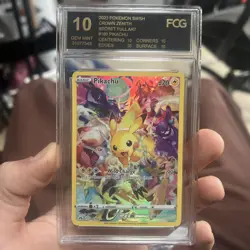 Pokemon Pikachu Secret Rare Holo 160/159 Crown Zenith FCG Gem Mint 10 2023 Card - Image 1