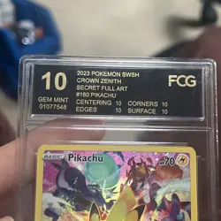 Pokemon Pikachu Secret Rare Holo 160/159 Crown Zenith FCG Gem Mint 10 2023 Card - Image 2