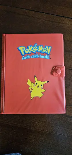Vintage 1999 Pokemon Pikachu Red Binder TCG Album Snap 30 Page Card Holder EMPTY - Image 1