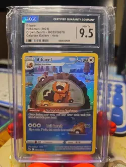 2023 Pokemon Crown Zenith Bibarel Full Art Holo Rare Card 9.5 Mint - Image 1