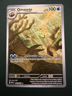Omanyte Scarlet & Violet 151 Illustration Rare Holo Pokemon Card 180/165 - Image 1