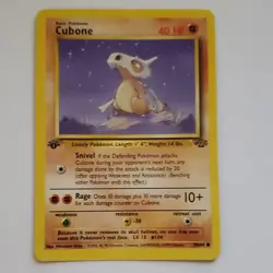 Pokemon TCG Cubone Jungle 50/64 1st Edition Common Regular English 1999 Card - Image 1