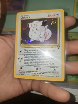 Clefairy 6/130 Holo Rare Base Set 2 Pokemon Card NM Super Clean! Swirl - Image 1