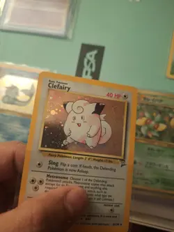 Clefairy 6/130 Holo Rare Base Set 2 Pokemon Card NM Super Clean! Swirl - Image 3