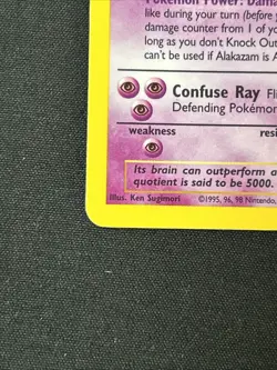 Pokemon TCG Alakazam Holo Rare Unlimited Card Base Set 1/102 Pre Owned - Image 3