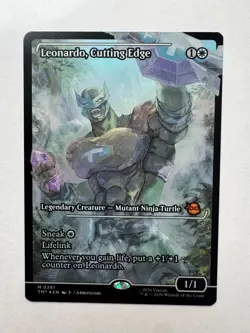 TMNT MTG 8 Card Lot Pack Fresh Leonardo Raphael Turtles Ninja Cutting Edge Foil - Image 2