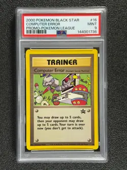 2000 Pokemon Black Star #16 COMPUTER ERROR Promo Common Pokemon Card PSA 9 - Image 1