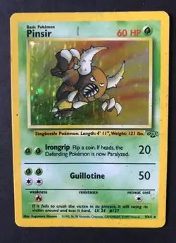 Pinsir 9/64 Jungle Set HOLO RARE WOTC Wizards Pokemon Card Shiny PLAYED - Image 1