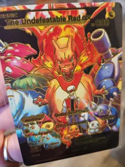 Undefeatable Red GX Black Foil Fan Art Vinyl Collector Pokemon Card - Image 5