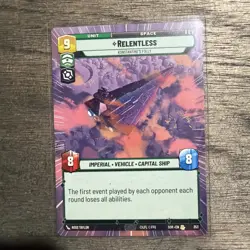 Star Wars Unlimited Spark of Rebellion Relentless HYPERSPACE Rare Card - Image 1
