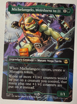 Michelangelo, Weirdness to 11 (Borderless) TMNT MTG 214 - Image 1