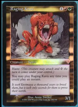 Magic the Gathering RAGING KAVU #262/350 Invasion Gold Foil Rare NM 2000 - Image 1