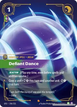 Defiant Dance [SFD - 196/221] - NM [Foil] TCG Riftbound - Image 1