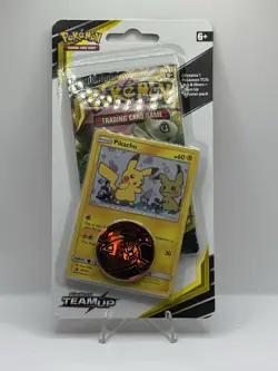 Pokemon Sun & Moon TEAM UP Blister Checklane Booster Pack Pikachu SM162 - Image 1