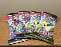 Lot of 4 Pokemon Sword and Shield Fusion Strike Sleeved Booster Packs - Image 1