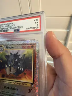 Rhydon Reverse Foil #35 2002 Pokemon Legendary Collection PSA 5 - Image 4