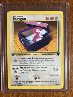[LP+/NM] 2000 Pokemon Team Rocket Porygon 1st Edition #48/82 Uncommon - Image 1