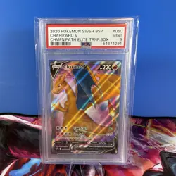 2020 POKEMON SWSH PROMO CHAMPION'S PATH ETB #050 CHARIZARD V PSA 9 - Image 1