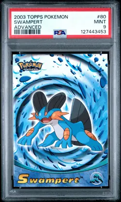 2003 TOPPS POKEMON ADVANCED #80 SWAMPERT PSA 9 - Image 1