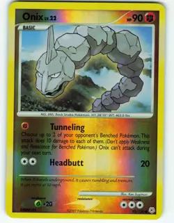 Onix - Reverse Holo - 92/130 Diamond & Pearl - Pokemon TCG - 2007 - Image 1