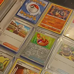 250+ Pokemon Trading Cards Pikachu Binder Album Yellow Gray for Pokemon TCG - Image 4