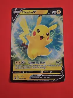 Pikachu V HOLO SWSH198 Jumbo Promo SWSH Black Star Pokemon Near Mint - Image 1