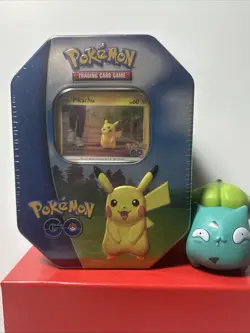 Pokemon TCG Pokemon Go PIKACHU Gift Tin Factory Sealed - 4 Booster Packs PoGo - Image 1