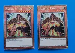 x2 Two NM Yugioh Majesty's Fiend 1st Edition Platinum Secret Rare RA04-EN216 - Image 1
