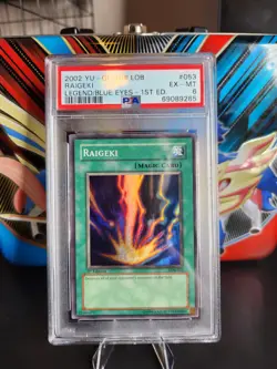 Yu-Gi-Oh LOB-053 Raigeki 1st Edition PSA 6 Excellent-MINT - Image 1