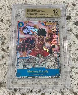 One Piece OP11-118 A Fist of Divine Speed - Monkey.D.Luffy (Foil Manga) BGS 10 - Image 1