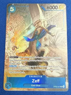 Zeff One Piece TCG Pillars of Strength OP03-047 Alt Art Rare - Image 1