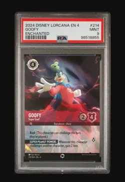 Disney Lorcana Goofy - Super Goof Ursula's Return Enchanted Holo PSA 9 214/204 - Image 2