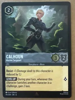 Calhoun - Marine Sergeant 191/204 – Disney Lorcana Azurite Sea – Rare Cold Foil - Image 1
