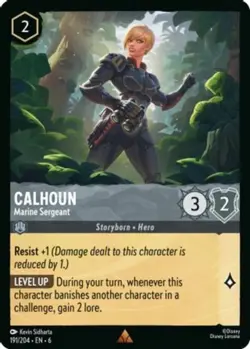 1x Calhoun - Marine Sergeant - 191/204 - Rare Light Play Disney Lorcana: Azurite - Image 1
