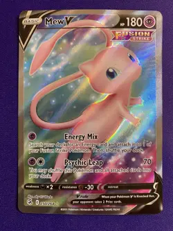 Heavily Played Mew V 250/264 Full Art Pokemon Card Listing A - Image 1