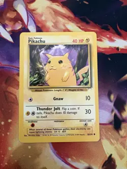 Pokemon TCG E3 Stamped Pikachu Card 58/102 1999 Base Set - Image 1